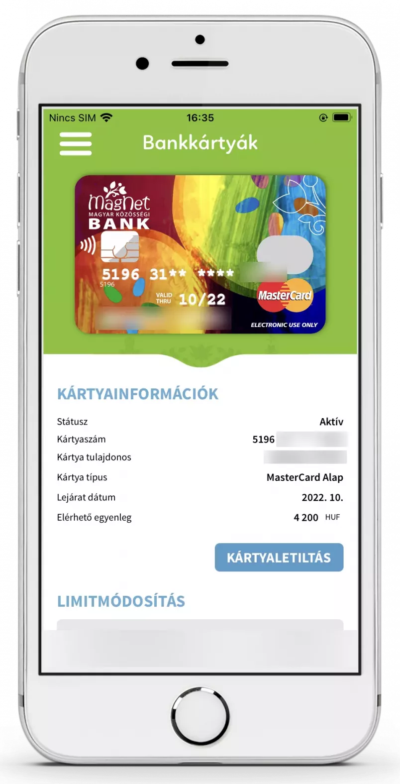 Ezt a MagNet bankkártyát választottad a MagNet bankszámládhoz